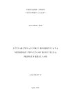 prikaz prve stranice dokumenta Učinak pedagoških radionica na medijsku pismenost roditelja, primjer reklame