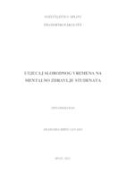 prikaz prve stranice dokumenta UTJECAJ SLOBODNOG VREMENA NA MENTALNO ZDRAVLJE STUDENATA