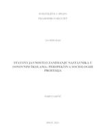 prikaz prve stranice dokumenta Stavovi javnosti o zanimanju nastavnika u osnovnim školama: perspektiva sociologije profesija