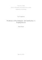 prikaz prve stranice dokumenta PREDICTORS OF JOB SATISFACTION OF PSYCHOLOGISTS: A SCOPING REVIEW