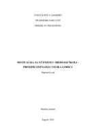 prikaz prve stranice dokumenta Motivacija za učenjem u srednjoj školi - primjer Gimnazija Velika Gorica