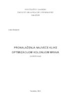 prikaz prve stranice dokumenta Pronalaženja najveće klike optimizacijom kolonijom mrava