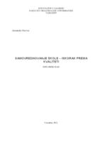 prikaz prve stranice dokumenta Samovrednovanje škole – iskorak prema kvaliteti