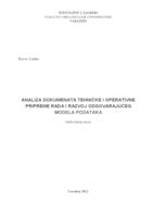 prikaz prve stranice dokumenta Analiza dokumenata tehničke i operativne pripreme rada i razvoj odgovarajućeg modela podataka