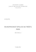 prikaz prve stranice dokumenta Ravnopravnost spolova na tržištu rada