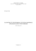 prikaz prve stranice dokumenta Algoritmi za programsku potporu mjerenju organizacijskih performansi