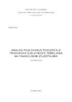 prikaz prve stranice dokumenta Analiza poslovanja poduzeća iz trgovačke djelatnosti temeljena na financijskim izvještajima