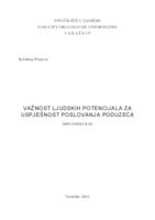 prikaz prve stranice dokumenta Važnost ljudskih potencijala za uspješnost poslovanja poduzeća