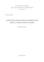 prikaz prve stranice dokumenta Korištenje jednostavnih determinističkih modela u upravljanju zalihama