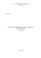 prikaz prve stranice dokumenta Metode za smanjivanje neizvjesnosti u poslovanju