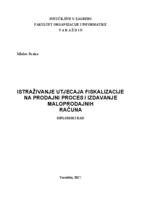 prikaz prve stranice dokumenta Istraživanje utjecaja fiskalizacije na prodajni proces i izdavanje maloprodajnih računa