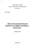 prikaz prve stranice dokumenta Izbor lokacije maloprodajnih poduzeća kao čimbenik uspješnosti poslovanja