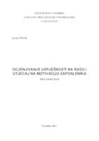 prikaz prve stranice dokumenta Ocjenjivanje uspješnosti na radu i utjecaj na motivaciju zaposlenika