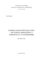 prikaz prve stranice dokumenta Osobne karakteristike vođe i uspješnost menadžera u komunikaciji s podređenima