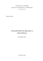 prikaz prve stranice dokumenta Poduzetništvo mladih u Hrvatskoj