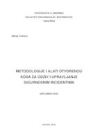 prikaz prve stranice dokumenta Metodologije i alati otvorenog koda za odziv i upravljanje sigurnosnim incidentima