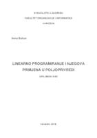 prikaz prve stranice dokumenta Linearno programiranje i njegova primjena u poljoprivredi