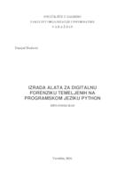 prikaz prve stranice dokumenta Izrada alata za digitalnu forenziku temeljenih na programskom jeziku python