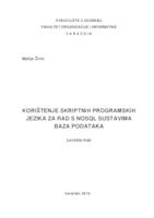 prikaz prve stranice dokumenta Korištenje skriptnih programskih jezika za rad s NoSQL sustavima baza podataka