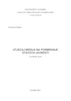 prikaz prve stranice dokumenta Utjecaj medija na formiranje stavova javnosti