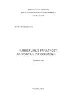 prikaz prve stranice dokumenta Narušavanje privatnosti pojedinca u Iot okruženju