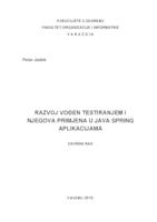 prikaz prve stranice dokumenta Razvoj vođen testiranjem i njegova primjena u java Spring aplikacijama