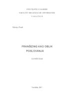 prikaz prve stranice dokumenta Franšizing kao oblik poslovanja