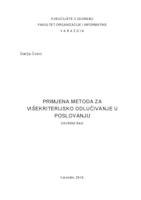 prikaz prve stranice dokumenta Primjena metoda za višekriterijsko odlučivanje u poslovanju