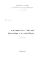 prikaz prve stranice dokumenta Komunikacija u učeničkim zadrugama u srednjoj školi