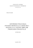 prikaz prve stranice dokumenta Usporedba poslovanja poduzeća MARODI d.o.o. Nedelišće i RAGUSA d.o.o. Puščine temeljem financijskih pokazatelja