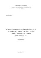 prikaz prve stranice dokumenta Usporedba poslovanja poduzeća iz sektora razvoja softvera temeljem financijskih pokazatelja