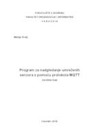 prikaz prve stranice dokumenta Program za nadgledanje umreženih senzora s pomoću protokola MQTT