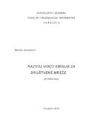 prikaz prve stranice dokumenta Razvoj video emisija za društvene mreže