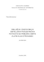 prikaz prve stranice dokumenta Obilježja i izazovi malih obiteljskih poduzetničkih pothvata na primjeru obrta Zlatni klas Otrovanec