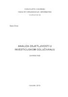 prikaz prve stranice dokumenta Analiza osjetljivosti u investicijskom odlučivanju