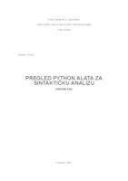 prikaz prve stranice dokumenta Pregled PYTHON alata za sintaktičku analizu