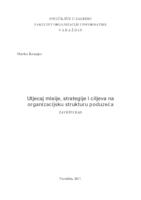 prikaz prve stranice dokumenta Utjecaj misije, strategije i ciljeva na organizacijsku strukturu poduzeća