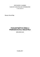 prikaz prve stranice dokumenta Poduzetništvo žena u prerađivačkoj industriji