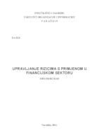 prikaz prve stranice dokumenta Upravljanje rizicima s primjenom u financijskom sektoru