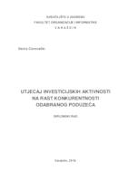 prikaz prve stranice dokumenta Utjecaj investicijskih aktivnosti na rast konkurentnosti odabranog poduzeća