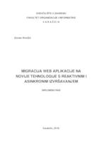 prikaz prve stranice dokumenta Migracija web aplikacije na novije tehnologije s reaktivnim i asinkronim izvršavanjem