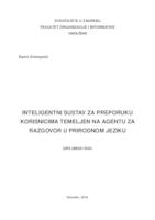 prikaz prve stranice dokumenta Inteligentni sustav za preporuku korisnicima temeljen na agentu za razgovor u prirodnom jeziku