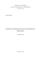 prikaz prve stranice dokumenta Analiza mrežnog prometa za malicioznom aktivnosti