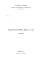 prikaz prve stranice dokumenta Izrada programa za bilješke