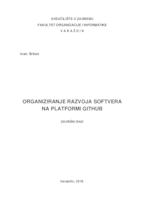 prikaz prve stranice dokumenta Organiziranje razvoja softvera na platformi GitHub