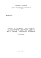 prikaz prve stranice dokumenta Upravljanje prodajnim timom i motiviranje prodajnog osoblja