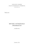 prikaz prve stranice dokumenta Metode u istraživanju organizacije