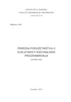 prikaz prve stranice dokumenta Priroda poduzetništva u djelatnosti računalnog programiranja