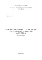 prikaz prve stranice dokumenta Primjena proširene stvarnosti pri razvoju Android mobilnih aplikacija