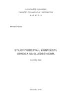 prikaz prve stranice dokumenta Stilovi vodstva u kontekstu odnosa sa sljedbenicima